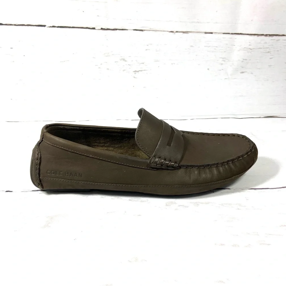 Cole Haan Grand‎ Os Mens Loafers Size 11M Brown Leather Driving Moc